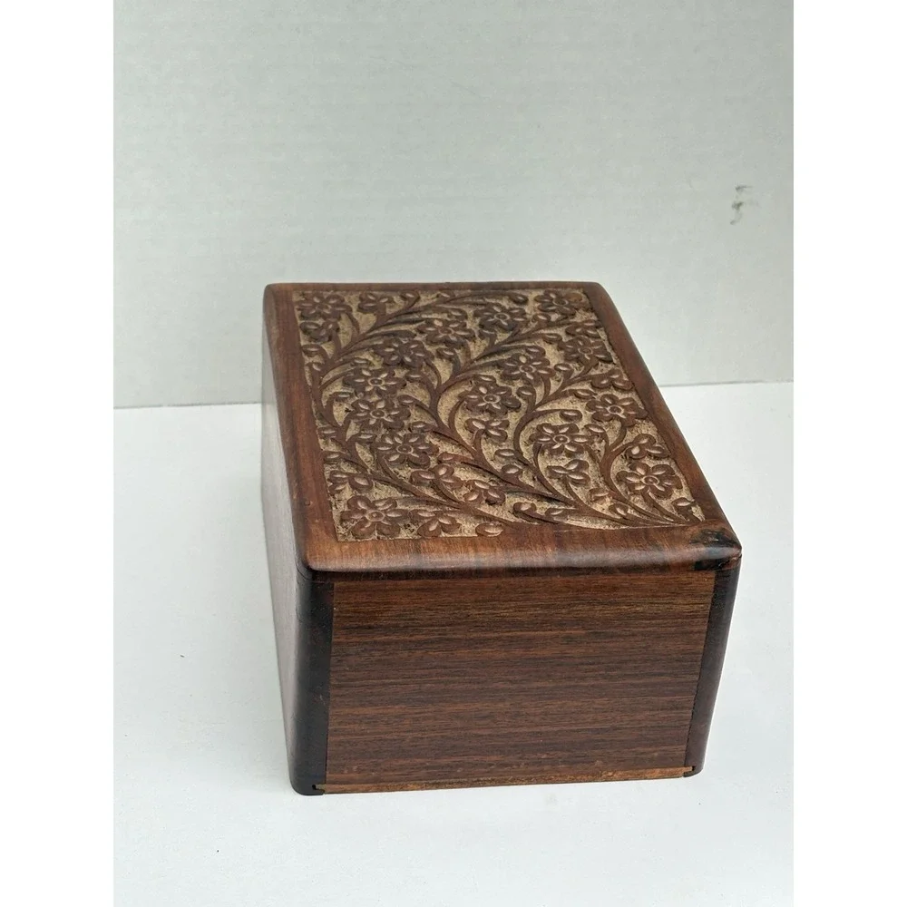Tree of Life Pet Urn SMALL Keepsake Engraved Wooden Natural Rosewood Box